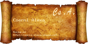 Cserni Alexa névjegykártya
